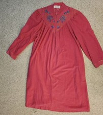 Vintage Vanity Fair Pink Velour half zip Robe House Coat Nightgown Sz Medium