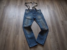 LEE 101 LOGGER JEANS W31 L32 DIRTY WASH BRETELLE BRETELLE BOTTONI