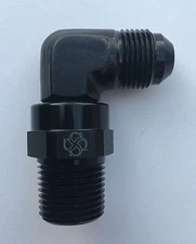 X735s -8AN Flare 90 Degree 3/8 NPT SWIVEL Fitting Male Union BLACK