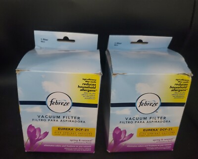 2~Febreze Eureka DCF-21 Premium Allergen Vac. Filter~Spring & Renewal Scent NEW