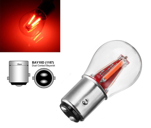 2x Auto P21/5W BAY15D 1157 COB 4 LED DC12V-24V Bremslicht Rücklicht Rot KFZ - Bild 4 von 5