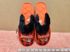 FOCO NFL Cleveland Browns Womens "Mule" Slippers Plaid Fur Sz L 9-10 NEW