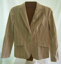 NWT Ann Taylor Beige Striped Suit jacket Misses Size 4 Polyester/Cotton