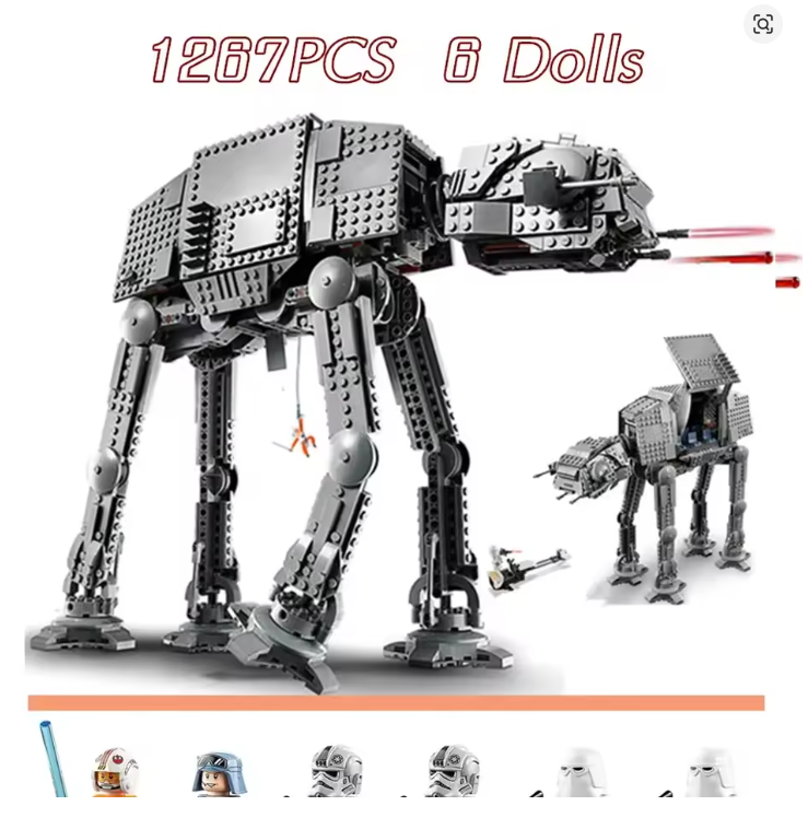 Mini Star Wars UCS AT-AT Walker 75288 Replica Building Kit – 1267 Generic Bricks for Kids