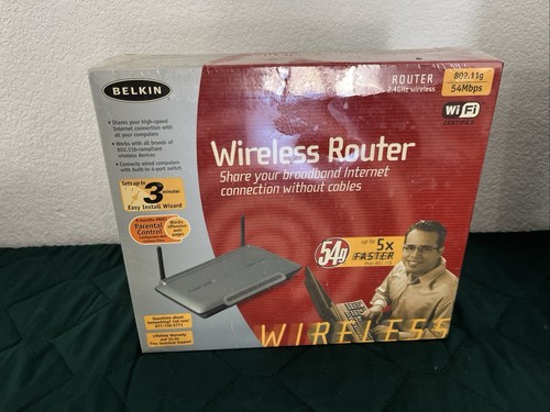 BELKIN WIRELESS G ROUTER - 54g DSL/Cable Gateway 6002 BRAND NEW, FACTORY SEALED - Picture 1 of 2