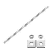 M10 x 300mm Fully Threaded Rod Silver 304 Stainless Steel with Nuts & Washers