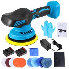 6 Speed Control Cordless Car Buffer Polisher With 2 21v Batteries Polishing Kit