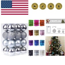 24Pcs Christmas Balls Ornaments for Xmas Christmas Tree - 4 Style Shatterproo...