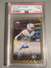 2024 Topps Chrome - Joe Alt CHARGERS Rookie Auto Gold Wave Refractor /50 - PSA 9