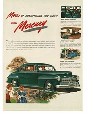 1946 Mercury Green 2-door Sedan Coupe Art Vintage Print Ad 1946 Mercury Green 2-door Sedan Coupe Art Vintage Print Ad