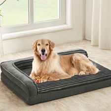 Orthopedic Dog Beds for Large Dogs 40X28 Inch, L Shape Waterproof Dog Bed with B