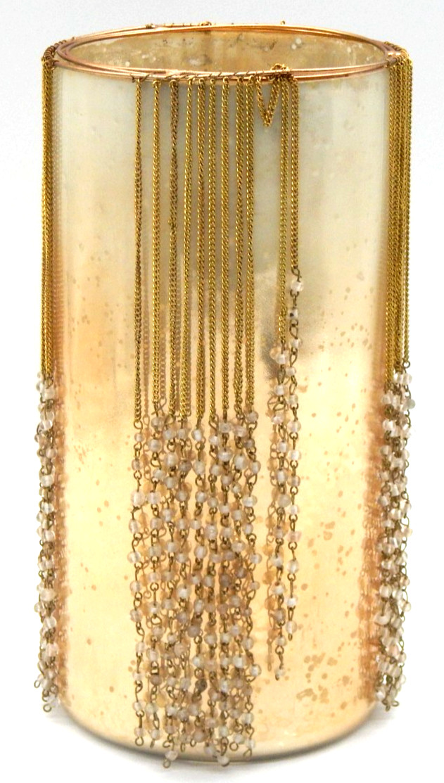 Distressed W/metal Hanging Beaded Chains