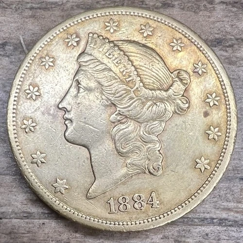 1884-CC $20 Liberty Head Double Eagle Gold Coin Raw Ungraded - Low Mintage