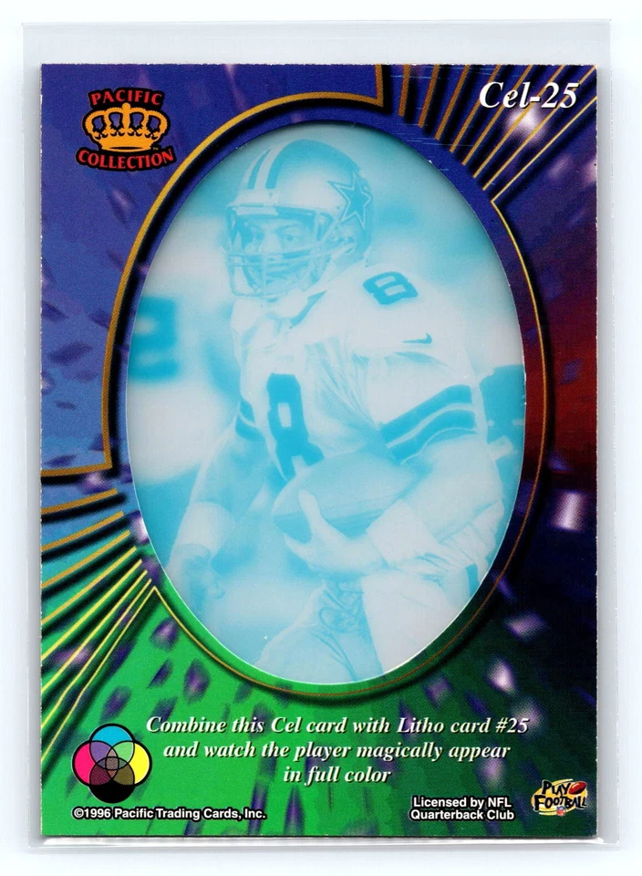 1996 Pacific Litho-Cel Cels Bronze #Cel-25 Troy Aikman Dallas Cowboys - Image 2 of 2