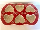 Vintage Temp-tations by Tara Floral Lace Red Heart Ceramic Muffin Pan &Rack