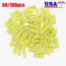 50/100pcs Female Insulated Nylon Electrical Wire Spade Terminals Crimp Connector