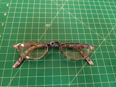 Women's Paisley Reading Glasses +1.25 Purple Floral Print Eyeglass Frames 50-13-