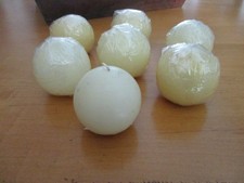 SET OF 6 INDIVIDUALLY WRAPPED 2.5" ROUND/BALL UNSCENTED CANDLES