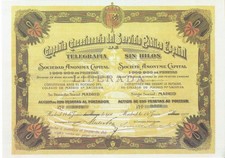 Reprint akcji Comp. Concesionaria del Servicio Público Español de Telegrafía