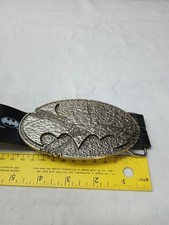 TM  DC COMICS Dark Textured Batman Belt Buckle With Belt Belt Is A Little Rough