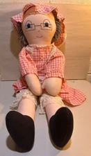 Vintage Handmade Grandma Granny Cloth Rag Doll - 36" Tall - Excellent Condition