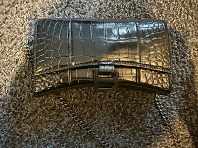 Balenciaga hourglass BBCroc Embossed Crossbody Bag 100% Authentic