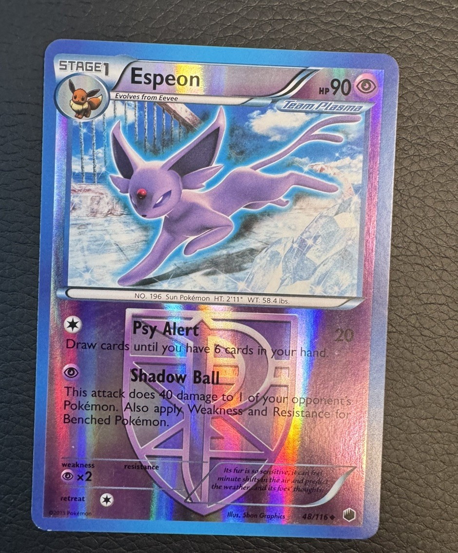 Espeon (Team Plasma) 48/116 Plasma Freeze Reverse Holo LP Condition
