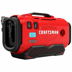 CRAFTSMAN V20 Portable Air Compressor w/ Hose, AC/DC, Red/Black
