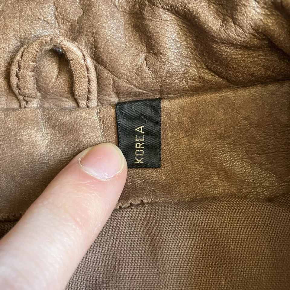 Chaqueta de cuero vintage Savile Row para hombre grande abrigo de cuero genuino motocicleta años 90 Foto 4 de 4