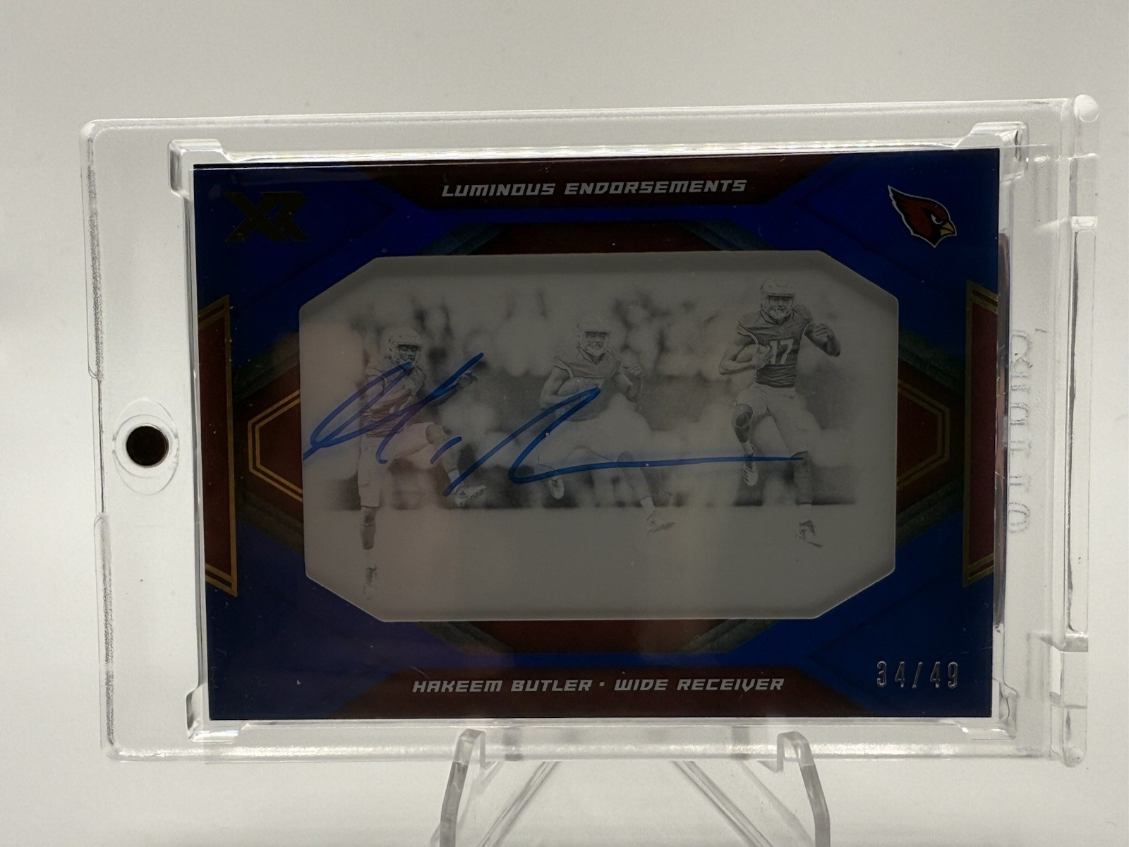 2019 Panini XR Luminous Endorsements Blue /49 Hakeem Butler Rookie Auto RC