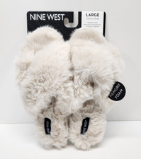 NWT Nine West Women's Memory Foam Cream Slippers Size L 9/10