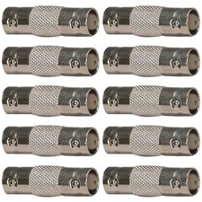 10 Pcs BNC Female to Female Connector Coupler Adapter RG6/59 Coax Coaxial CCTV