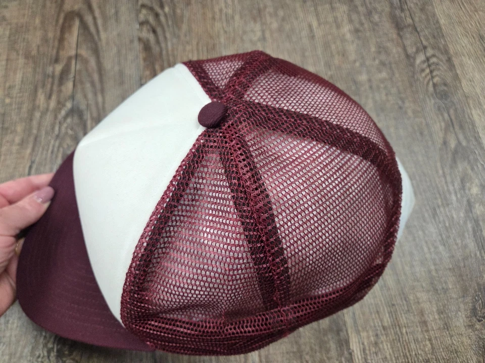 Burton Unisex-Adulto I-80 Trucker Sombrero Alto Perfil Rojo Oscuro Granate Blanco Gorra Foto 3 de 4