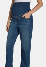 NEW Time and Tru Women's Maternity Straight Leg Blue Jeans sz M 8-10