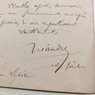 Charles LÉANDRE Lettre émouvante adressée à Léonce Bénédite