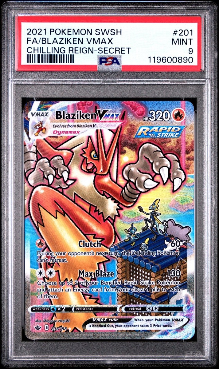 PSA 9 Blaziken VMAX (Alternate Art Secret) 201/198 Swsh06: Sword