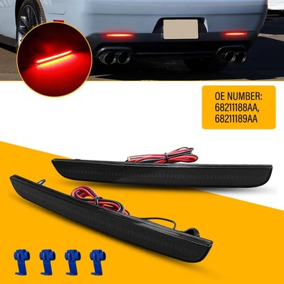 Smoked LED Rear Bumper Reflector Light For 2015-22 Dodge Challenger 68211188AA D