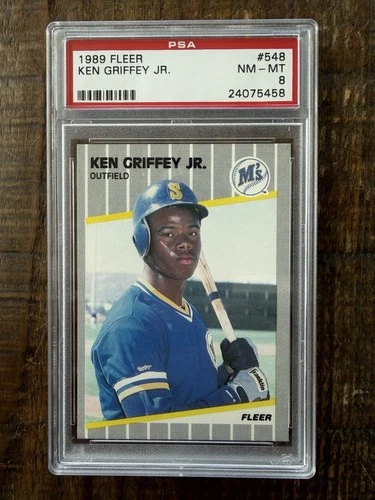 1989 Fleer - Ken Griffey Jr #548 (RC) PSA 8