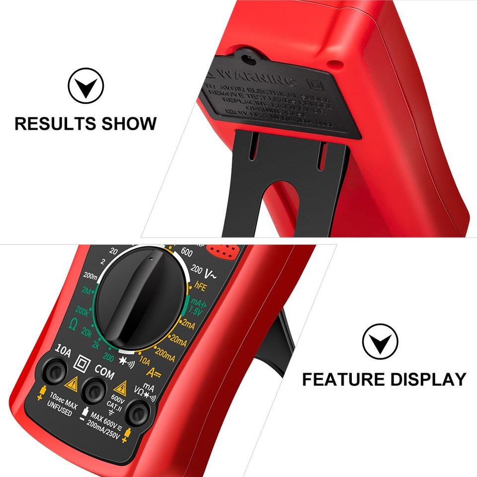 Shell Automotives Portable Digital Multimeter for Home and Automotive Use Durable Red ABS ...