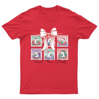 Süßes T-Shirt Geist Weihnachten Lesen Unisex Geschenk Retro lustig Damen Vintage