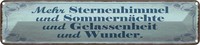 Blechschild 10X46 Cm Mehr Sternenhimmel SommernäChte Spruch Zitat Deko Geschenk