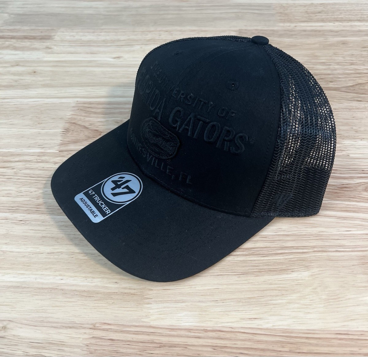 Florida Gators '47 Brand All Black Trucker Snapback Hat Cap NCAA