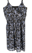 EXPRESS Dark Fairy Sequined Dress SMALL Black Spaghetti Straps Grunge