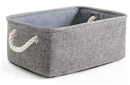 Space-Saving Grey Storage Bins 11.8x7.9x5.2 Inches for Shelves-image