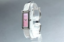 [Exc+5] GUCCI 1500L Silver 12mm Pink Dial Quartz Women's Vintage Watch