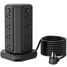 Surge Protector Power Strip Tower With Usb Ports 15 Ft Extension Cord Tower With