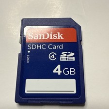 Sandisk SDHC 4GB SD Card Blue Memory Storage Phones Cameras Home Security