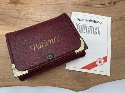 Patience Card Game Pocket Size German Instructions Red Carry Case 