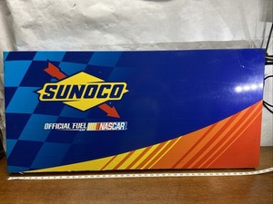 Sunoco Official Fuel NASCAR Metal Advertising Sign 42x20 Racing Garage Gas Pump