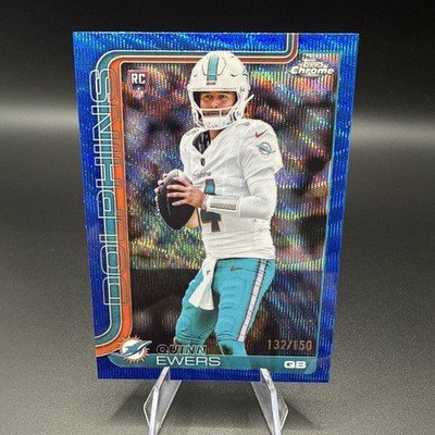 2025 Topps Chrome Football Quinn Ewers Blue Wave Chrome Refractor /150 #316